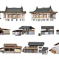 Traditional Ancient Architecture With Various Roof Styles And Wooden Structures