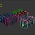 Toolbox tin box iron box plastic box container realistic 3d model