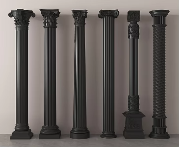 European Roman Column Head 3d model