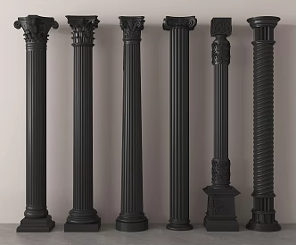 European Roman Column Head 3d model