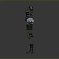 3D Model of Separated Character Outfit Components Vest Arm Guards Waist Gear Leg Protectors Boots