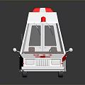 White Ambulance Vehicle With Red Cross Logo 911 Emergency Number And Heartbeat Line Design
