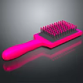 Pink Handle Brush With Modern Design And Neatly Arranged Bristles For Home Use