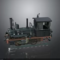 Vintage Steam Locomotive Model With Metal Components On Railway Track Base