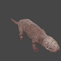 3D Rendered Naked Mole Rat With Wrinkled Skin And Large Teeth