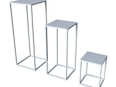 Modern Metal Flower Stand Set of Three with Sleek Design and Different Sizes 3d model