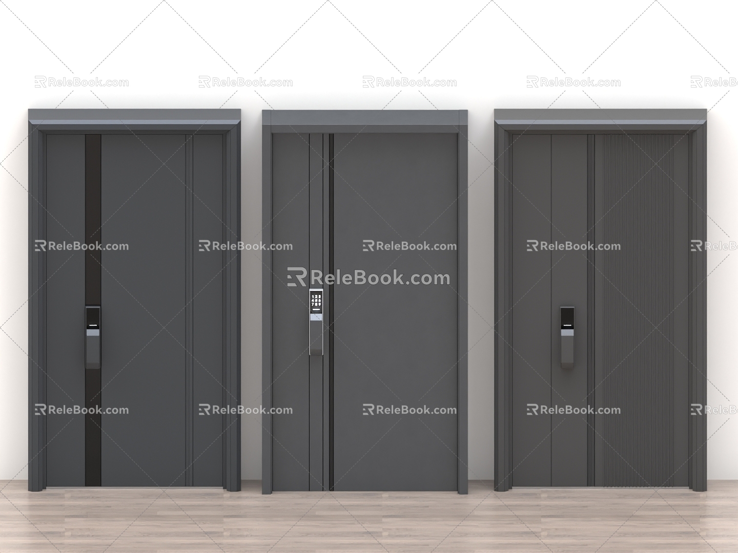 Wooden door security door glass door room door meeting room door password door paint door single door double door 3d model