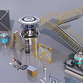 Industrial Equipment Assortment Showcasing Mechanical Parts Gears Valves And Control Panels