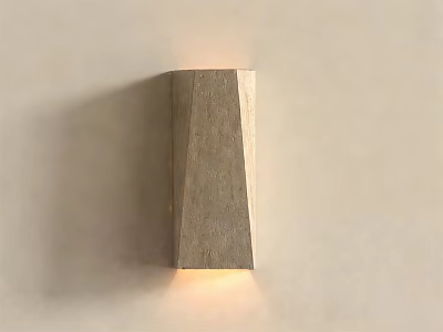 Modern Wooden Wall Sconce With Sleek Design And Warm Light On Beige Wall 3d model