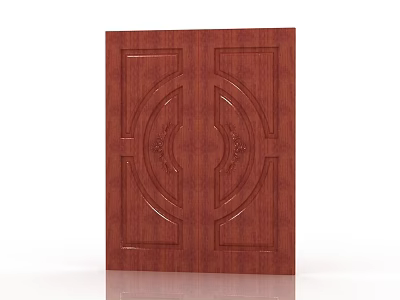 American door solid wood door 3d model