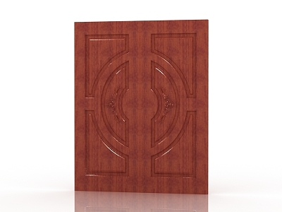 American door solid wood door 3d model