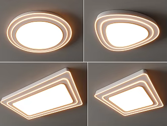 Ceiling lamp square ceiling lamp round geometric ultra-thin bedroom living room children's room simple 3d model