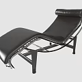 Modern Black Leather Lounge Chair With Stylish Metal Frame And Comfortable Design