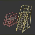 Stainless Steel Industrial Equipment Mobile Stairs With Handrails And Platform Steps