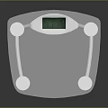 Modern White Electronic Scale With Green Digital Display And Circular Support Feet