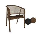Modern Wooden Lounge Chair With Mesh Backrest And Curved Armrest Design