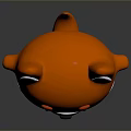 Cute Orange Cartoon Fox Game Character With White Belly And Red Cheeks