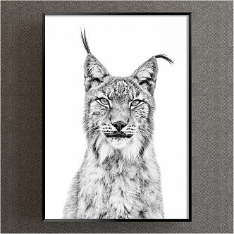 Modern animal painting gray children's room animal snow leopard decorative painting 3d model