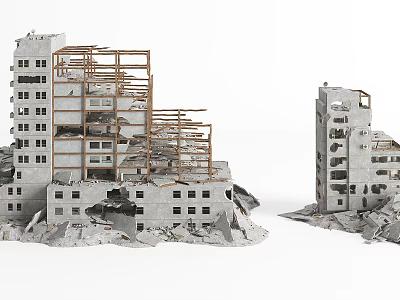 The wreckage of modern ruins 3d model The wreckage of modern ruins 3d model