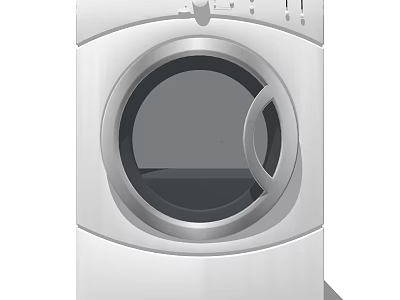 White Front Loading Washing Machine With Modern Design For Home Laundry Use 3d model