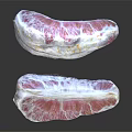 Sliced Grapefruit with Pink Flesh and White Pink Rind on Black Surface