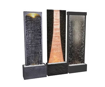 Modern landscape wall flowing water wall outdoor flowing water wall stone flowing water wall 3d model
