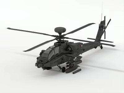 Black Military Helicopter Featuring Main Rotors Tail Rotor Weapon Systems Cockpit And Heavy Duty Fuselage 3d model