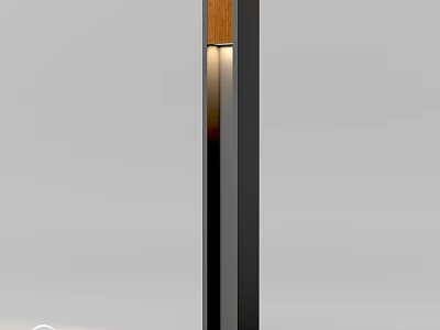 Modern Outdoor Light Pole With Black And Brown Sleek Design For Garden Pathway 3d model
