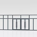 Modern Black Frame Glass Panel Double Doors For Home Entrance Design