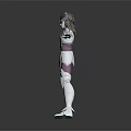Man In Silver Warrior Armor Striking Dynamic Pose With Outstretched Arms