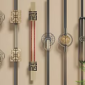 Chinese Style Furniture Handles With Fortune Character Patterns And Metal Wood Materials