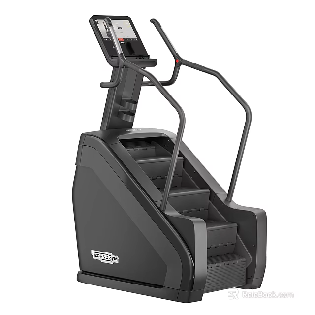 Modern Commercial Stair Climber Fitness Equipment With Digital Display And Ergonomic Handrails 3d model 
