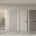 Modern Interior Swing Doors in White Gray and Glass Panel Designs 3d model