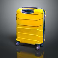 Yellow Hard Shell Suitcase With Modern Design Rolling Wheels And Telescopic Handle 3d model