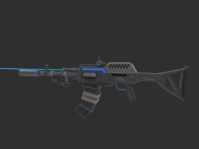 Futuristic Style Rifle AK PBR Material 3d model Futuristic Style Rifle AK PBR Material 3d model