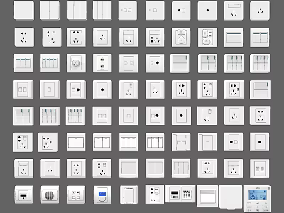 Diverse Collection of Electrical Switch Panels with Various Designs and Functions 3d model