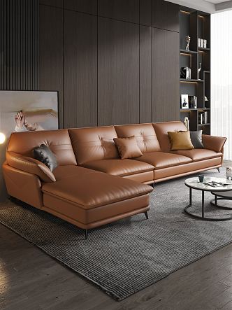 Modern Corner Sofa Leather Sofa 3d model