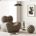 Modern Lazy Sofa Single Sofa 3d model