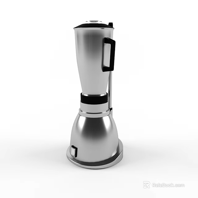 Silver Modern Kitchen Blender With Black Handle For Home Countertop Use 3d model 
