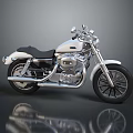Stylish White Cruiser Motorcycle With Black Seat Silver Engine And Black Tires