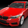 Red BMW Coupe With Sleek Modern Design And Shiny Exterior Front View