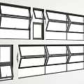 Modern Window Frame Configurations With Various Panel Designs And Open Styles 3d model