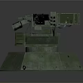Green Military Automatic Weapon Turret System With Circular Base And Mechanical Parts