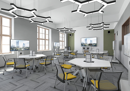 modern classroom 3d model