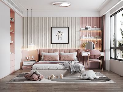 Light Luxury Children's Room Daughter Room 3d model