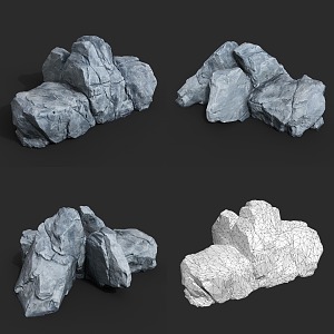 Rock Stone Block Granite Natural Landscape 3d model