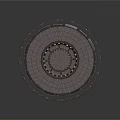 Futuristic Circular Structure With Solar Panel Layers And Ring Frame Design