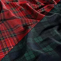 Plaid Fabric Components With Red And Dark Green Patterns And Textures 3d model