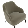 Light Beige Textured Fabric Accent Chair With Curved Arms And Dark Wooden Legs