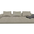 Light Gray Fabric Multi Seat Sofa With Three Cushions And Modern Design 3d model